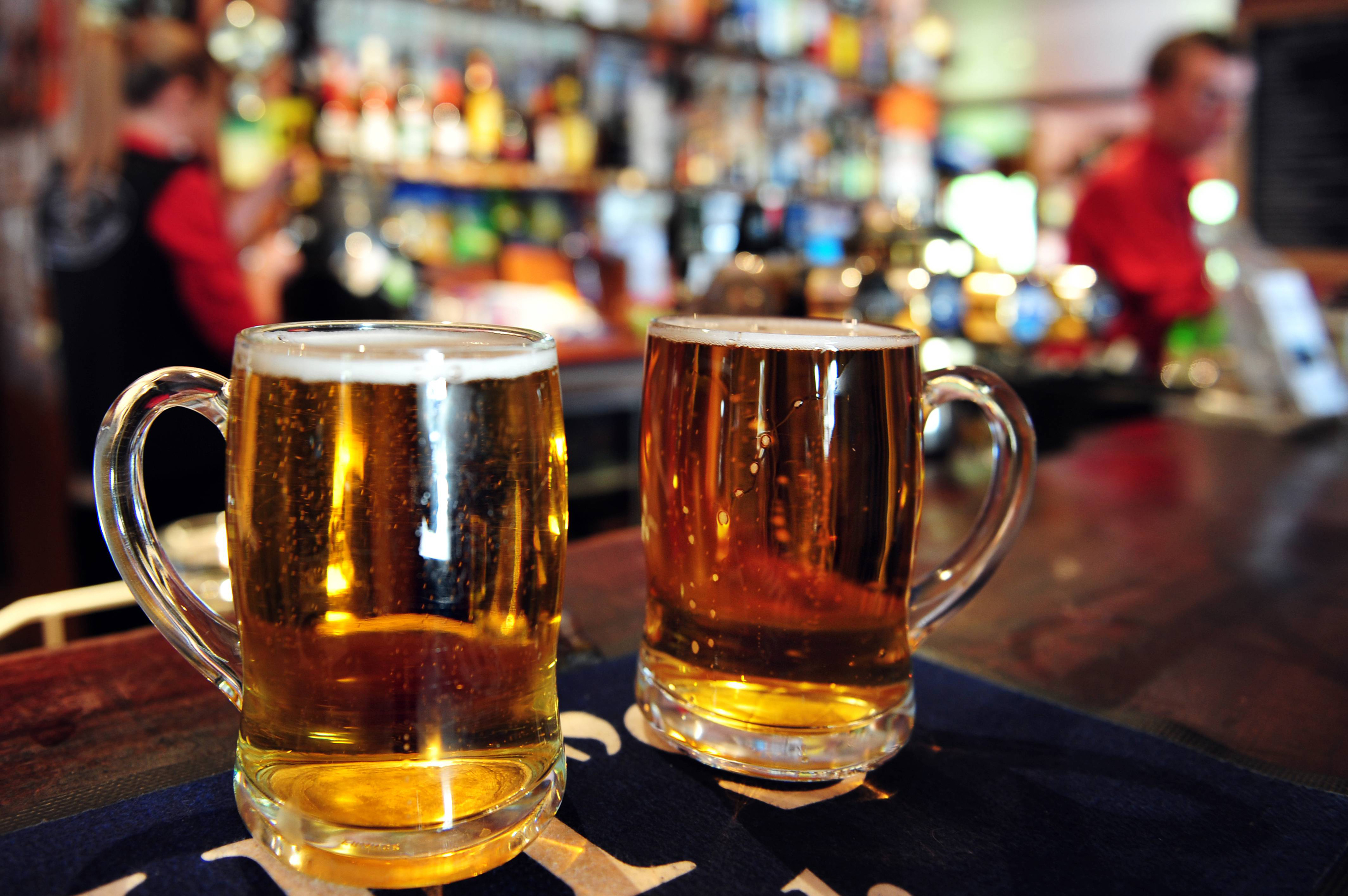 two-cups-of-beer-in-bar - Krav Maga NYC